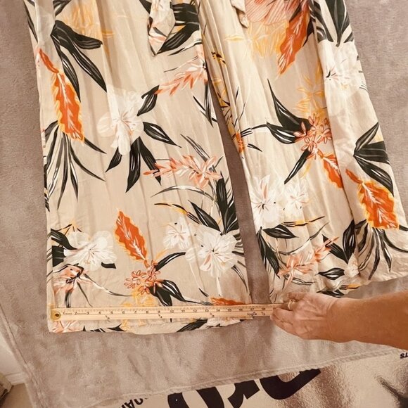 Patrons of Peace Pants Womens Large Floral Wide Leg Pleated Boho Pockets Rayon - Picture 4 of 16